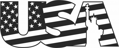 Drapeau de la statue de la liberté USA - pour les fichiers SVG DXF CDR découpés au Laser - téléchargement gratuit