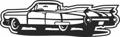Vieille voiture Cadillac- pour les fichiers SVG DXF CDR découpés au Laser - téléchargement gratuit