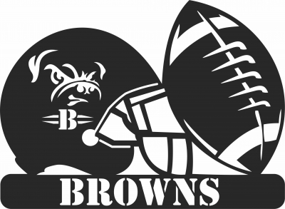 Cleveland Browns NFL helmet LOGO - Para archivos DXF CDR SVG cortados con láser - descarga gratuita