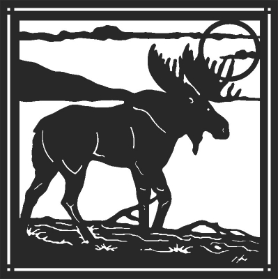 Moose - DXF CNC dxf for Plasma Laser Waterjet Plotter Router Cut Ready Vector CNC file