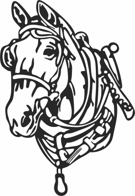 Horse  face clipart- For Laser Cut DXF CDR SVG Files - free download