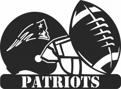 New England Patriots NFL helmet LOGO - Para archivos DXF CDR SVG cortados con láser - descarga gratuita