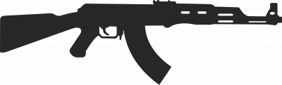 rifle Ak 47 silhouet - Para archivos DXF CDR SVG cortados con láser - descarga gratuita