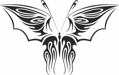 Clipart floral de la mariposa- Para archivos DXF CDR SVG cortados con láser - descarga gratuita