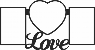 Family Love Heart Photo - For Laser Cut DXF CDR SVG Files - free download