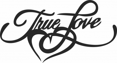 True love sign heart - For Laser Cut DXF CDR SVG Files - free download
