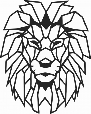 Polígono de león  - Para archivos DXF CDR SVG cortados con láser - descarga gratuita