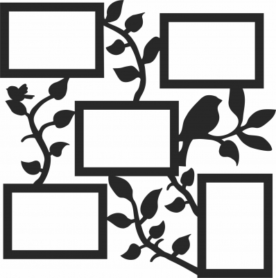 Family Tree With Photo - For Laser Cut DXF CDR SVG Files - free download