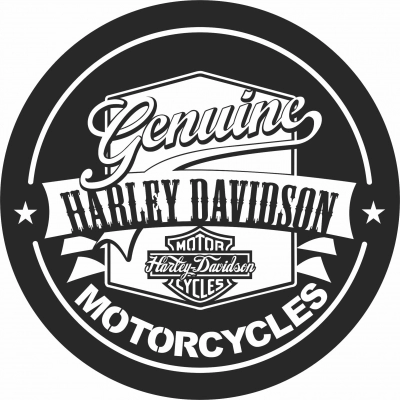 Genuine harley davidson motorcycle- For Laser Cut DXF CDR SVG Files - free download