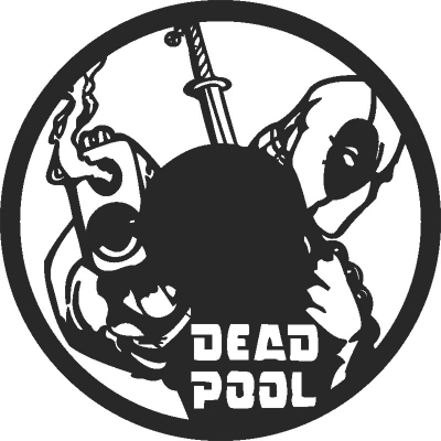 Dead Pool Wall clock - DXF SVG CDR Cut File, ready to cut for laser Router plasma
