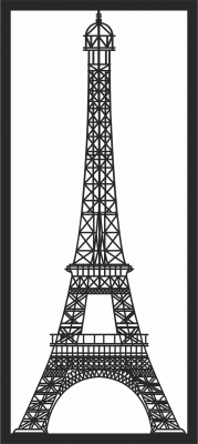 Paris eiffel tower wall decor- For Laser Cut DXF CDR SVG Files - free download