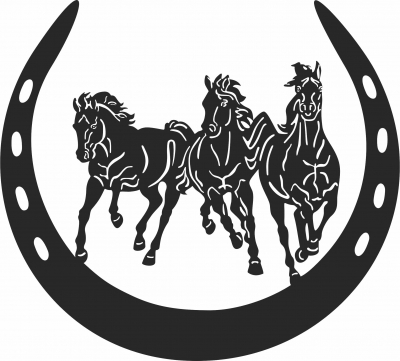 horseshoe sign scene - Para archivos DXF CDR SVG cortados con láser - descarga gratuita