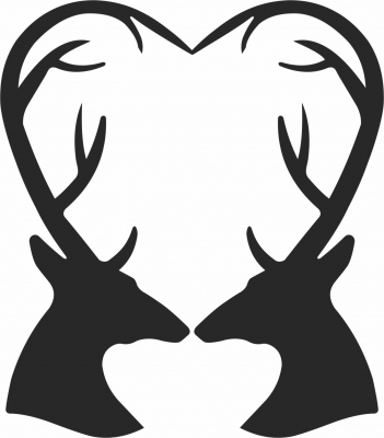 Amor, ciervo - Para archivos DXF CDR SVG cortados con láser - descarga gratuita