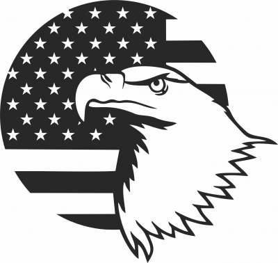 USA aigle avec drapeau  - pour les fichiers SVG DXF CDR découpés au Laser - téléchargement gratuit