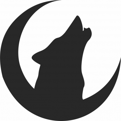 Lobo de la luna - Para archivos DXF CDR SVG cortados con láser - descarga gratuita