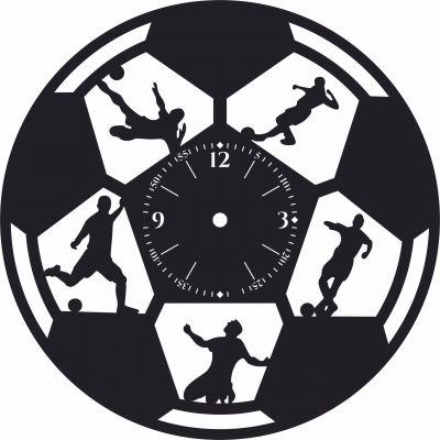 Reloj de pared de fútbol deportivo  - Para archivos DXF CDR SVG cortados con láser - descarga gratuita