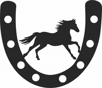 horseshoe sign art - Para archivos DXF CDR SVG cortados con láser - descarga gratuita
