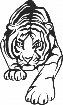 Hunting tiger decor art animal - Para archivos DXF CDR SVG cortados con láser - descarga gratuita
