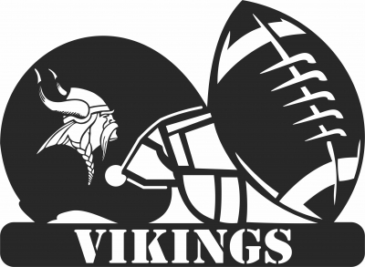 Minnesota Vikings NFL helmet LOGO - fichier DXF SVG CDR coupe, prêt à découper pour plasma routeur laser