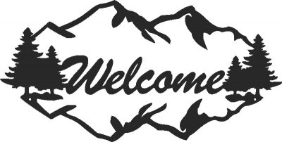 Welcome sign - DXF CNC dxf for Plasma Laser Waterjet Plotter Router Cut Ready Vector CNC file